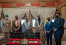 King of Bahrain Welcomes BRAVE CF Founder And Congratulates Him On 50th Event