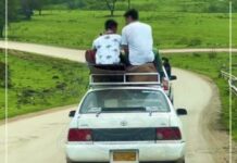 ഒമാനിൽ കാറിനുമുകളിൽ രണ്ട് പേർ ഇരിക്കുന്ന വീഡിയോ ക്ലിപ്പ് വൈറൽ ; ഡ്രൈവർ അറസ്റ്റിൽ