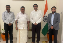 മന്ത്രി സജി ചെറിയാൻ നിയുക്ത ഇന്ത്യൻ അംബാസിഡർ വിനോദ് കെ ജേക്കബിനെ സന്ദർശിച്ചു.